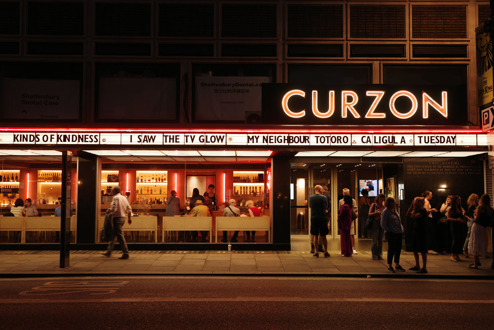 Curzon Cinema in London at night