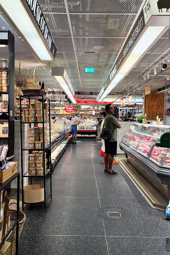 Inside the Hötorgshallen food hall