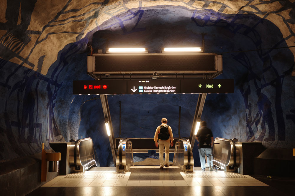 Art installation inside the Hötorget Metro station